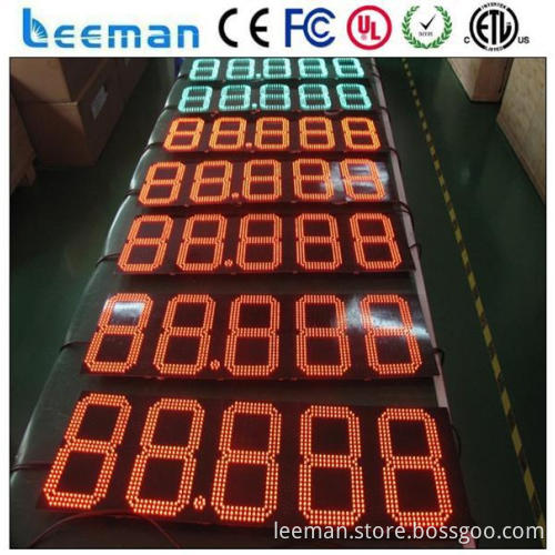 outdoor led temperature display day date time electronic gas station oil changer sign display